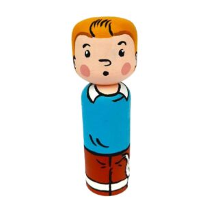 Decorative Wooden Peg Doll: Tintin & Snowy Model