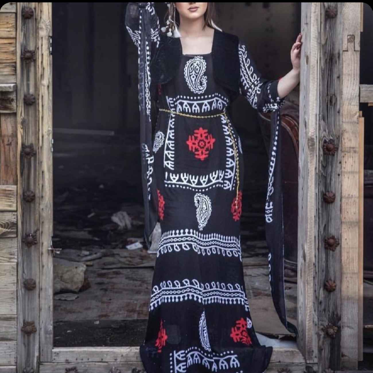 kurdish ladies dress Green Kurdish Dress With Green Shkofe Sequins Embroidery