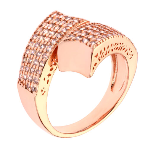 Bronze Brass Rhinestone Ring for Women – Elegant Cute and Casual Design