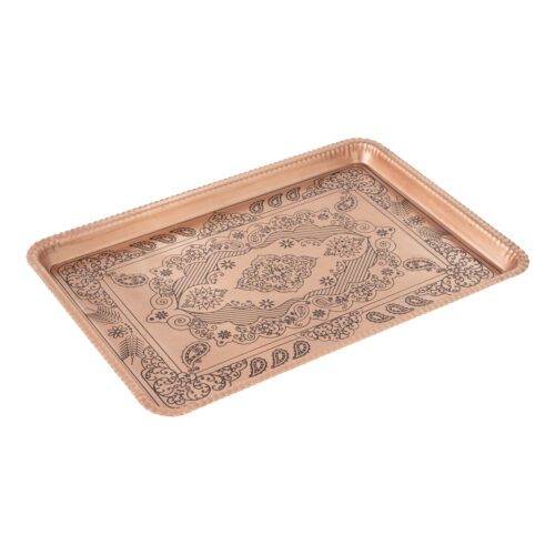 Elegant Copper Serving Tray - Traditional Rectangular Chic Tray