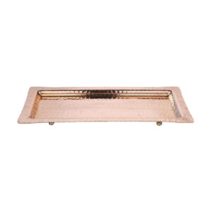 Elegant Footed Persian Copper Serving Tray – Rectangular Traditional Tray