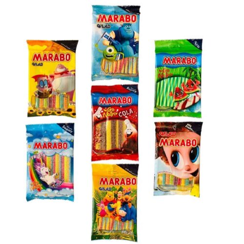 Halal Mixed-Flavor Gummy Candies – Soft, Chewy and Fruity Marabo Gummies 7-Pack