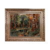 Hand-Knotted Persian Pictorial Rug from Tabriz Forest Scene