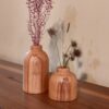 Set of Two Decorative Wooden Mini Flower Vases, Suitable for Both Rustic and Modern Home Decor Styles