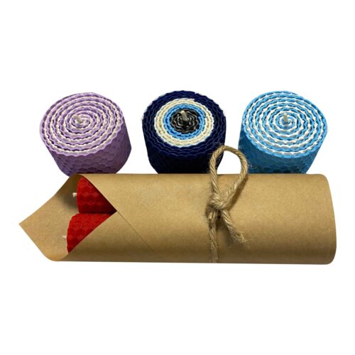 Handmade Natural Beeswax Round Pillar Candles – Eco-Friendly Decorative Set for Home Decor (5-Pack)
