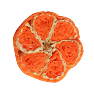 Handcrafted Natural Beeswax Candle with Orange Design