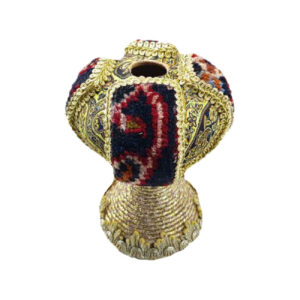 Handcrafted Pottery Single Stem Vase, Inspired by Traditional Persian Carpet Designs for an Artistic Display