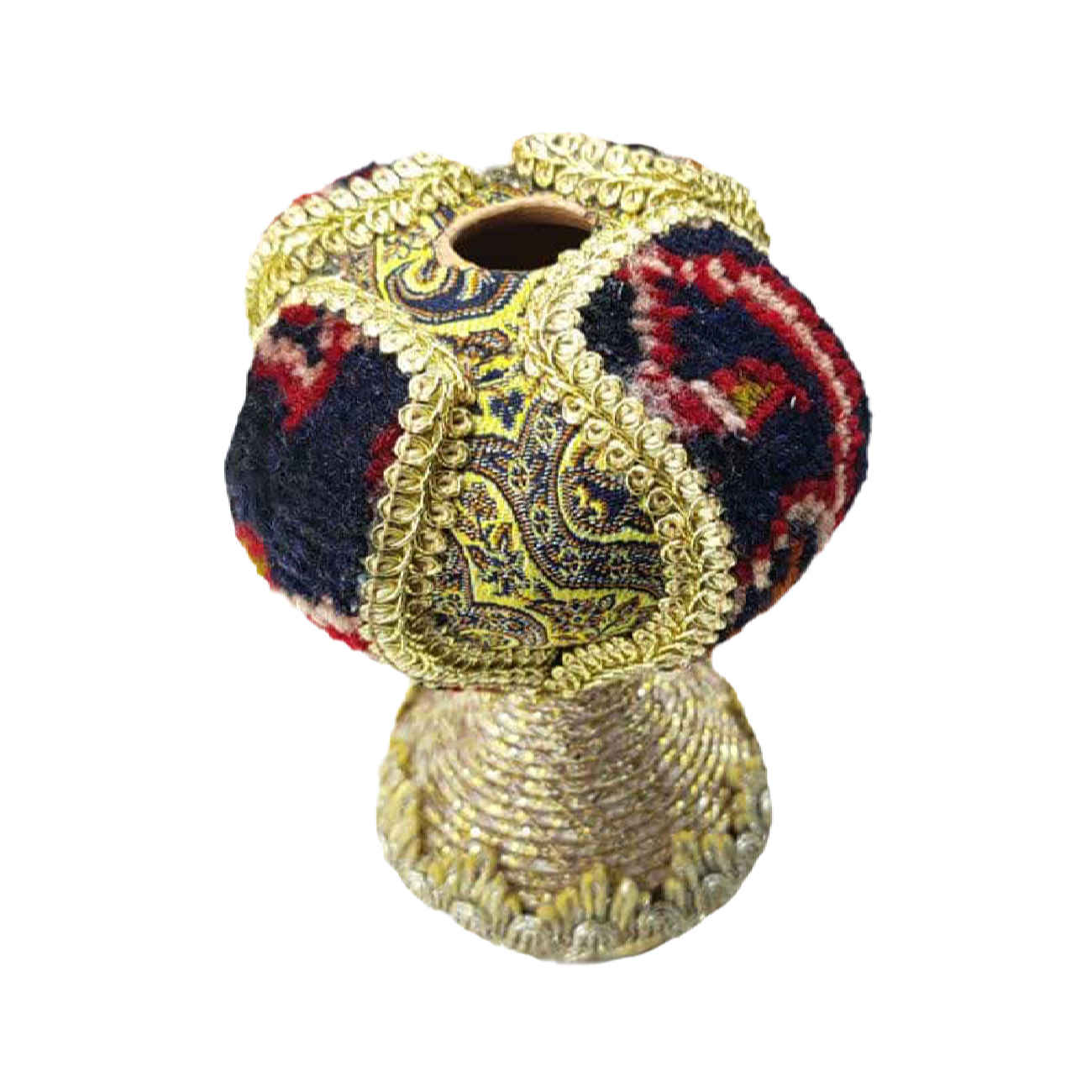 Handcrafted Pottery Single Stem Vase, Inspired by Traditional Persian Carpet Designs for an Artistic Display