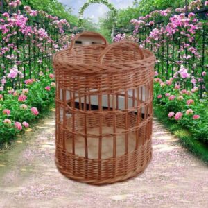 Artisan Wicker Storage Basket – Cylindrical Rustic Design
