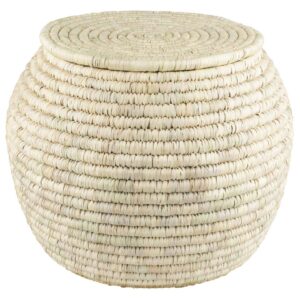 Round Wicker Organizer – Handwoven with Lid