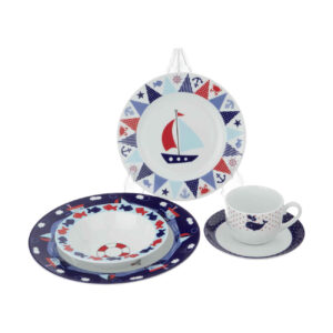 Iranian Ceramic Meal Set by Zarin Iran 5-Piece Child’s – Boat Design