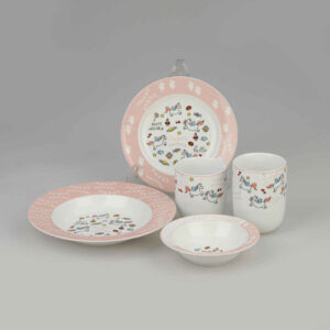 Iranian Ceramic Meal Set by Zariniran 5-Piece Child’s – Little Pony Design