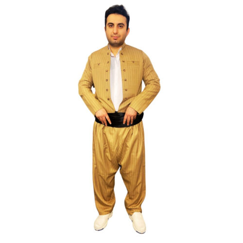 Men's Traditional Kurdish Clothing Set with Pishtwen, Model Maleki