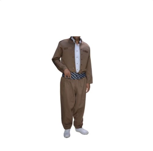 Men's Traditional Kurdish Clothing Set in Brown with Traditional Pishtwen