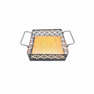 Metal Wire Fruit Basket With Wooden Base Functional & Versatile