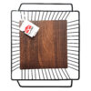 Metal Wire Fruit Basket With Wooden Base in Black
