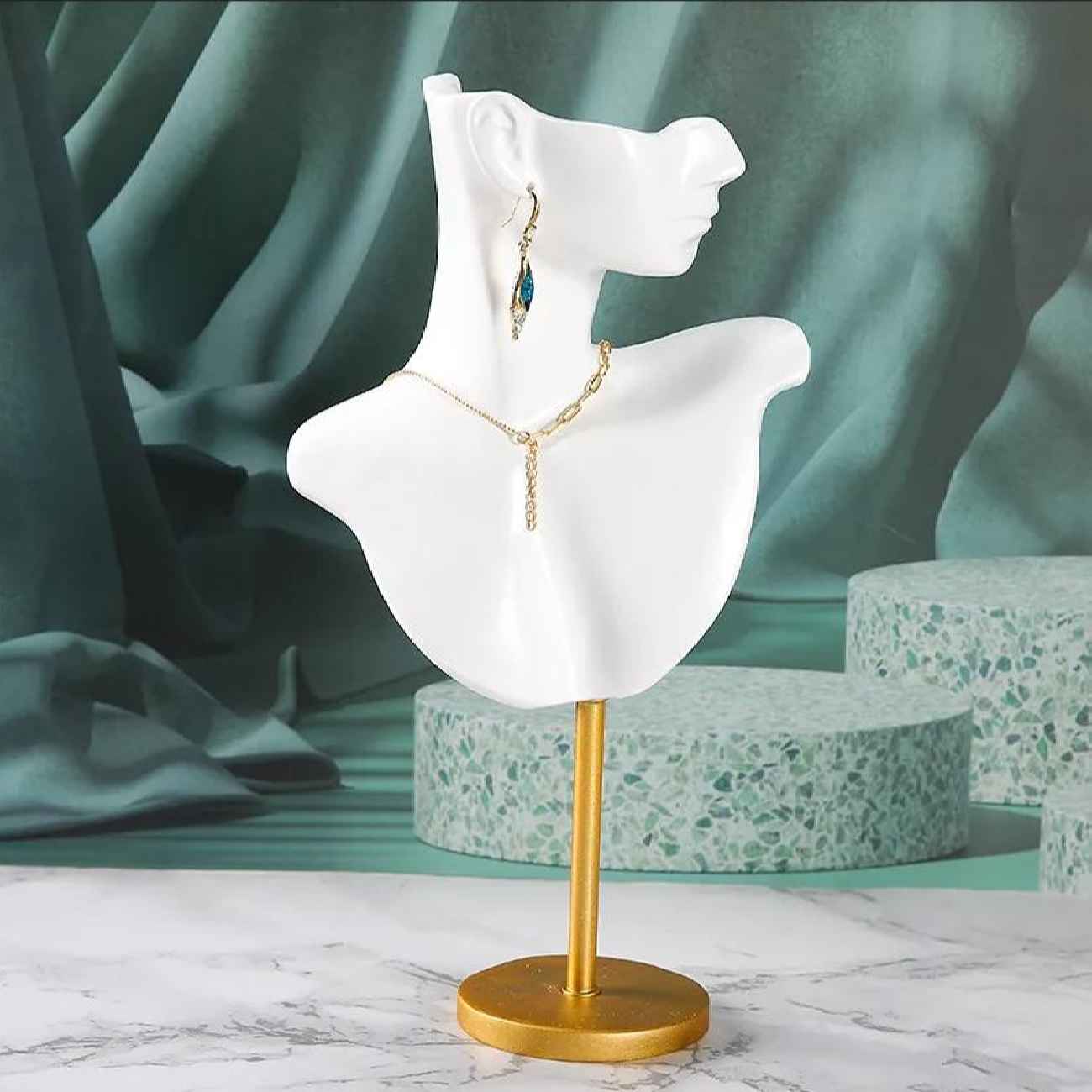 Minimalist Jewelry Holder and Organizer with Gold Base