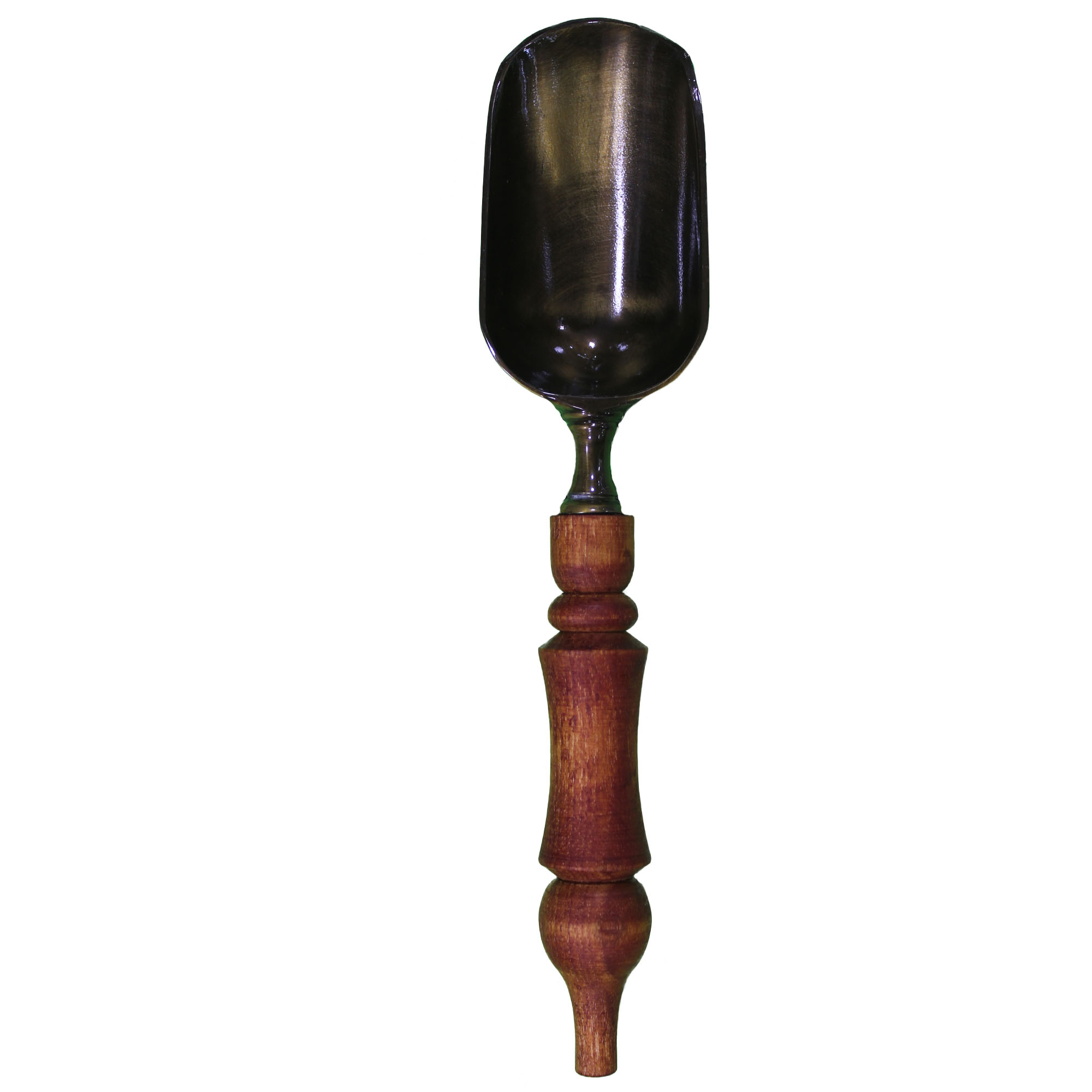 Nut Serving Spoon with Wooden Handle in Brown