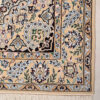 Hand-Knotted Persian Isfahan Rug (Lachak Toranj Floral Medallion) - Cream Wool