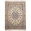 Hand-Knotted Persian Isfahan Rug (Lachak Toranj Floral Medallion) - Cream Wool