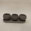 Set of Three Persian Concrete Vases Handcrafted in White, Offering a Clean and Minimalist Aesthetic