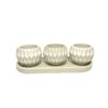 Set of Three Persian Concrete Vases Handcrafted in White, Offering a Clean and Minimalist Aesthetic