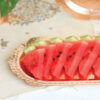 Persian Copper Serving Tray - Traditional Hammered Oval Tray