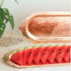 Persian Copper Serving Tray - Traditional Hammered Oval Tray