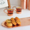 Persian Copper Serving Tray - Traditional Hammered Oval Tray