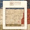 Authentic Handwoven Persian Geometric Gabbeh Rug - Checkered Cream Wool Blend