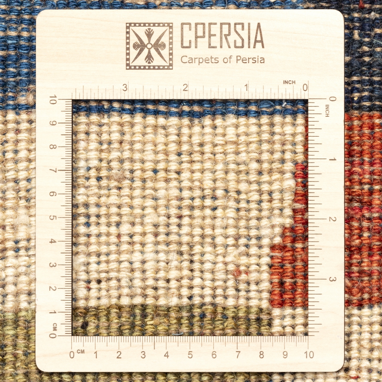 Authentic Handwoven Persian Geometric Gabbeh Rug – Checkered Cream Wool Blend