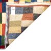 Authentic Handwoven Persian Geometric Gabbeh Rug - Checkered Cream Wool Blend