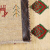 Genuine Handwoven Persian Minimalist Gabbeh Rug with Animal & Tree Motifs - Cream Wool