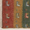 Handwoven Persian Striped Gabbeh Rug with Animal Motifs - Red Wool