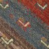 Handwoven Persian Striped Gabbeh Rug with Animal Motifs - Red Wool