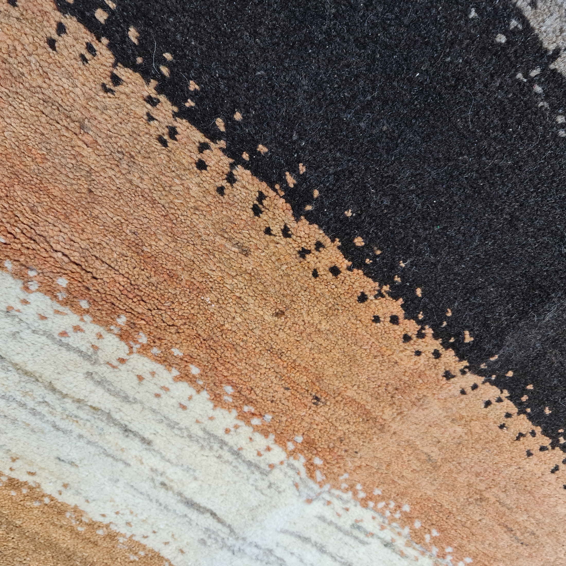 Handwoven Persian Striped Gabbeh Rug in Brown – Premium Wool