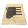 Original Handwoven Persian Pictorial Gabbeh Rug - Cat Design in Cream Wool