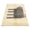 Original Handwoven Persian Pictorial Gabbeh Rug - Cat Design in Cream Wool