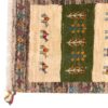 Handwoven Persian Gabbeh Runner Rug with Animal & Tree Motifs - Cream Wool