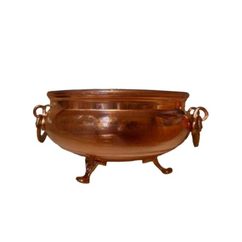 Persian Hammered Handcrafted Copper Bowl Footed Style