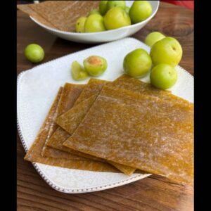 Persian Homemade Green Plum Lavashak – Sour Fruit Leather Roll, 800g