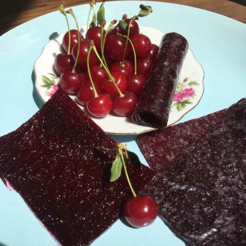 Persian Homemade Sour Cherry Lavashak – Traditional Sour Fruit Leather Roll, 400g
