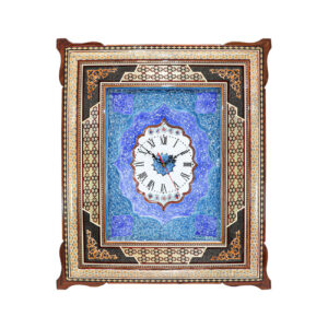 Persian Inspired Wooden Wall Clock – Khatam Marquetry