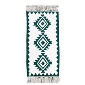 Ardabil Geometric Kilim Rug in White – Handwoven Persian Acrylic Design