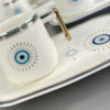 Artistic Porcelain Tea Set with White Evil Eye Design – Protective & Beautiful Tableware