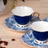 Artistic Porcelain Tea Set with Leaf Design – Handcrafted & Unique Style