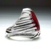Persian Ruby Silver Ring For Men Red Gemstone
