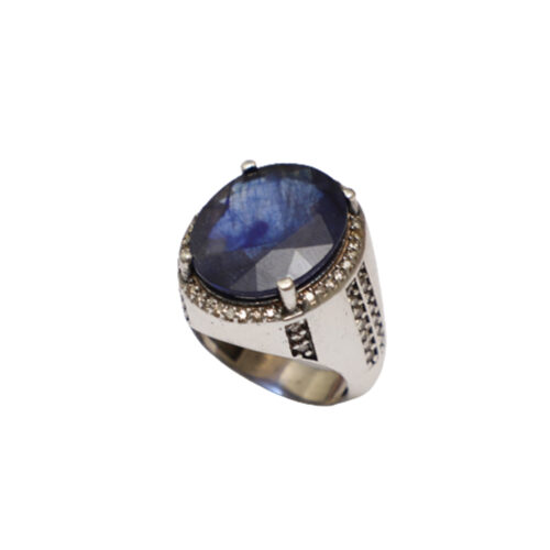 Ruby Silver Gemstone Ring for Men – Handcrafted Persian Bohemian Design