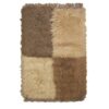 Handwoven Persian Geometric Gabbeh Rug - Checkered Brown Wool Blend