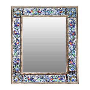Persian Wooden Mirror Frame Khatamkari with Feloral Design